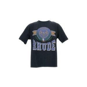 Rhude Oversized Black Cotton Crewneck T-Shirt - NWT